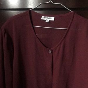 3/$30 Burgundy open front top